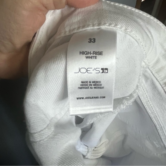 Joes Highrise Bootcut Denim Jeans Women 33 White Raw Slit Hem Pockets Zip NWT* - Picture 10 of 10